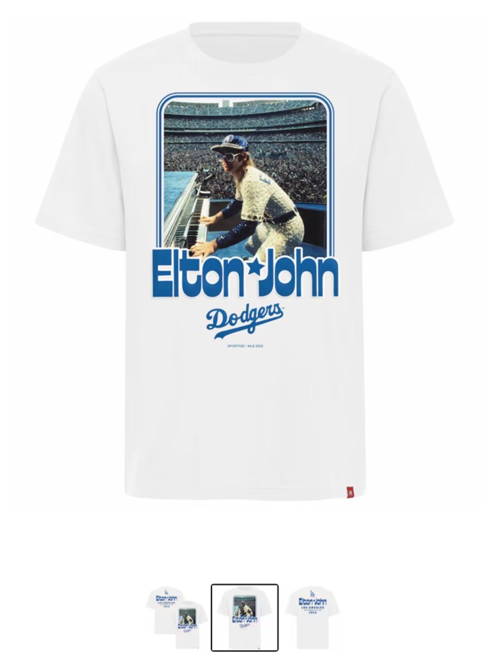 Los Angeles Dodgers x Elton John Sportiqe Duke Oversized T-Shirt NWOT - Picture 2 of 3